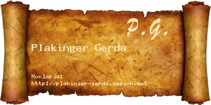 Plakinger Gerda névjegykártya
